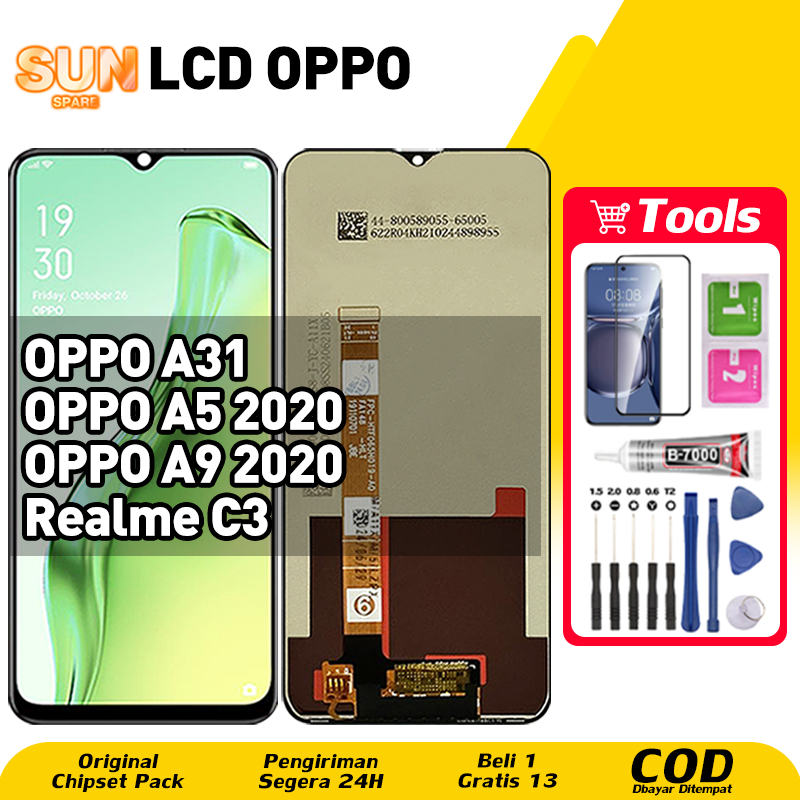 Original For LCD OPPO A31 / OPPO A5 2020 / OPPPO A9 2020 LCD Realme C3 asli hp layar lcd anti blue l