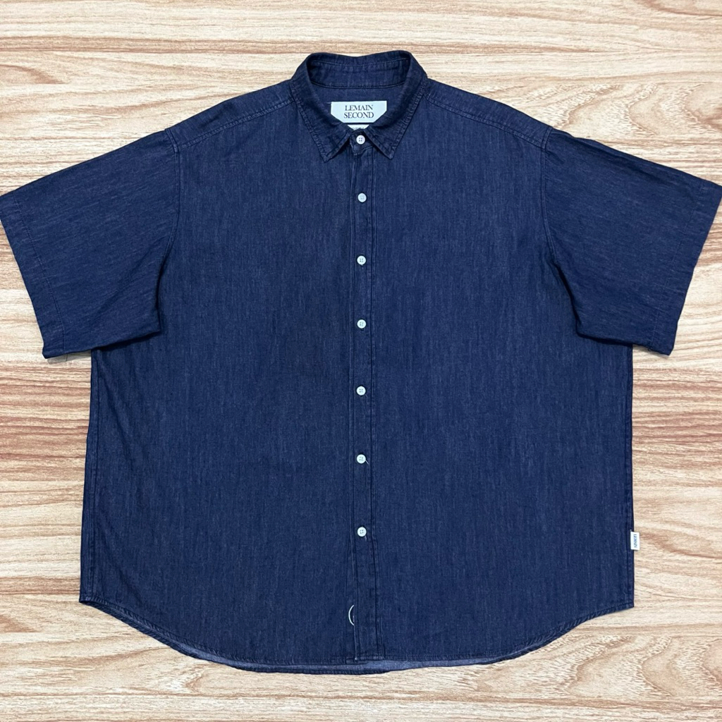 [defect sale] Kemeja Denim LEMAIN SECOND Lengan Pendek (4XL)