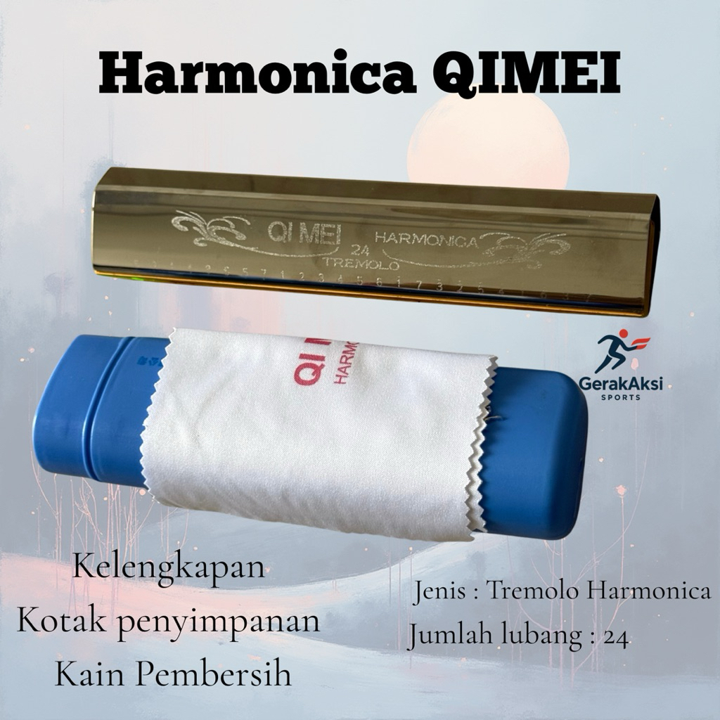 Harmonika QIMEI 24 Double Hole – Suara Tremolo
