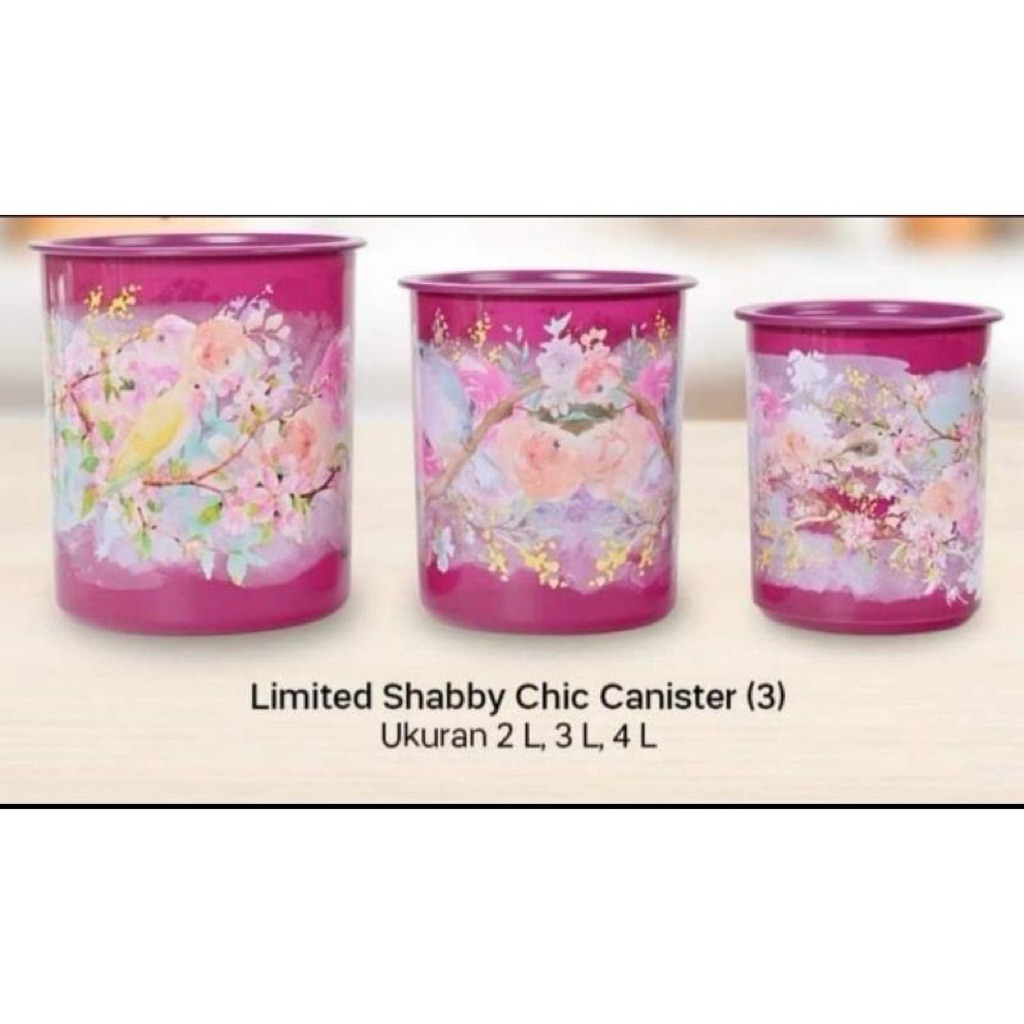 Toples Limited Shabby Chic Canister Tupperware Original