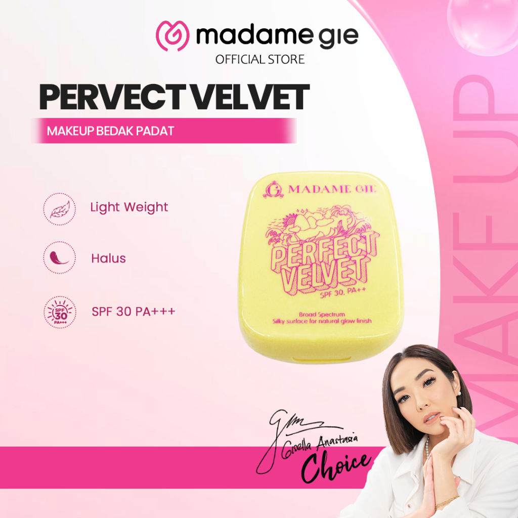 MADAME GIE Perfect Velvet SPF 30PA++ Two Way Cake - MakeUp Bedak Padat | GLAM GIRL OFFICIAL