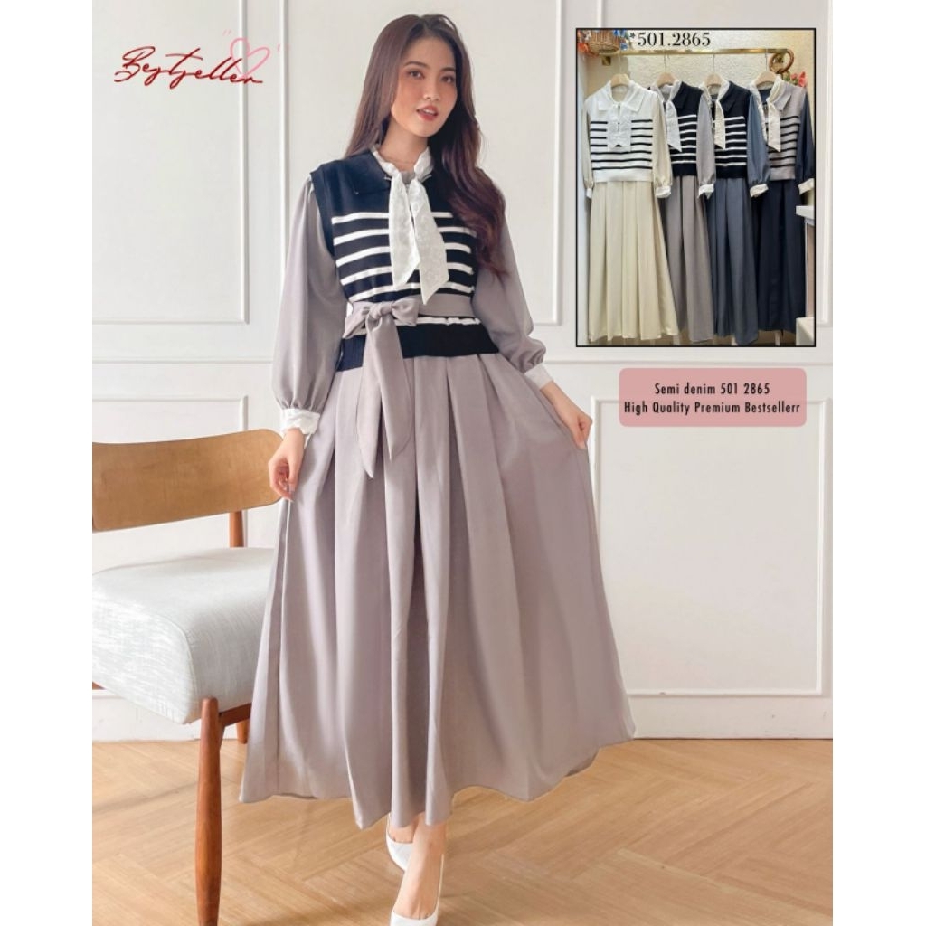 gamis knit rajut premium / gamis import / gamis modern