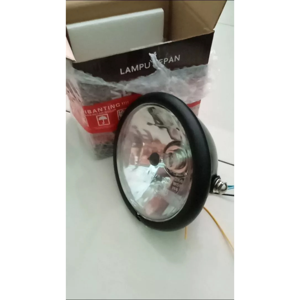 Batok CB H4 Jute 5.75inch hitam PNP Headlamp Daymaker H4 Autopal