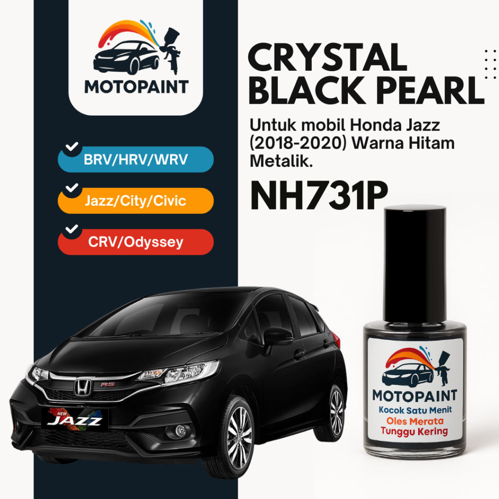 Cat Oles Mobil – Cat Baret Mobil – Touch Up Paint Mobil Honda Jazz Warna HItam Metalik