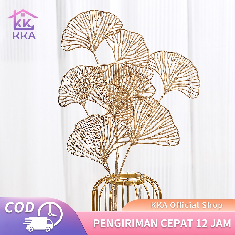 Bunga Ginko Gold Estetik Artificial Dekorasi Emas Ginkgo Leaf Artificial