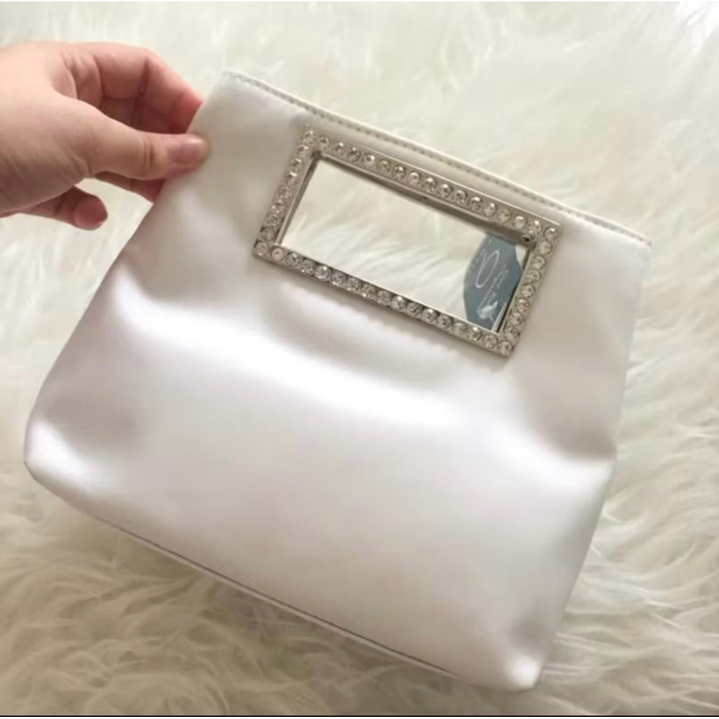 Nine West white bag clutch | tas putih pesta wanita