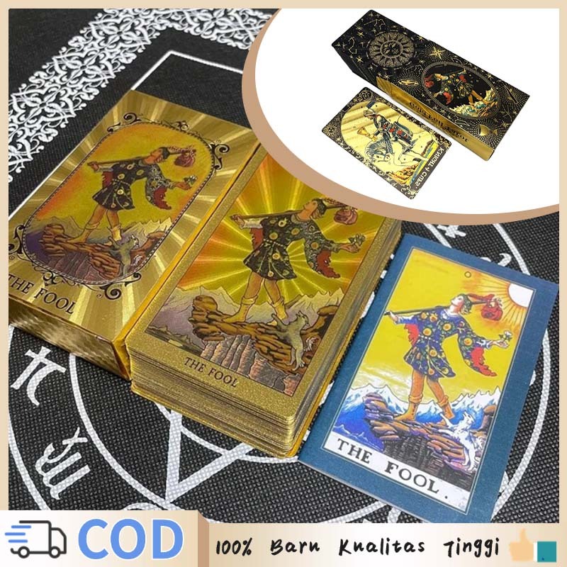 Tarot Foil Gold Foil Tarot Kartu Tarot Emas Tarot Card Tarot Bronzing