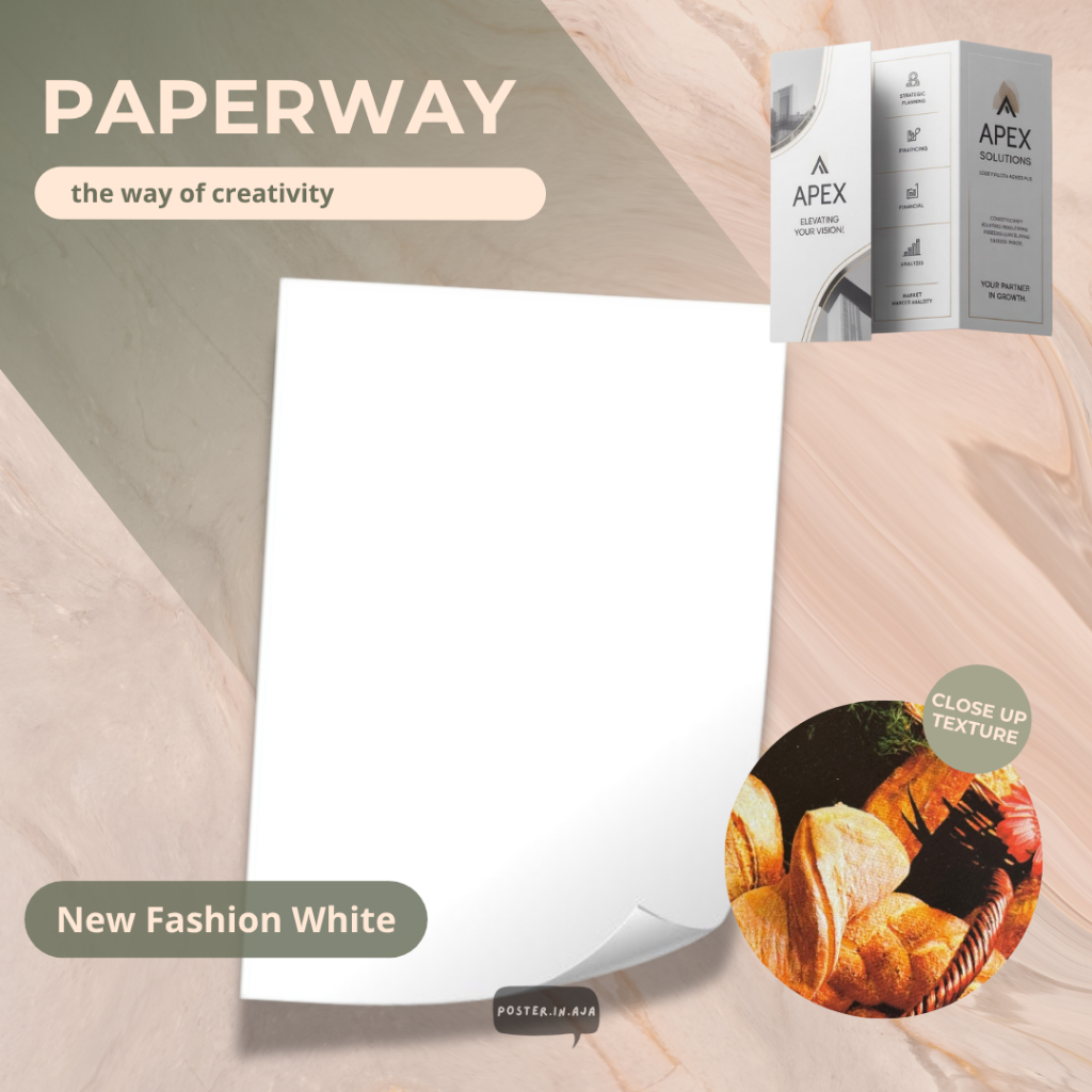Print Cetak Fancy Paper Paper Way A3+ New Fashion White High Quality Full Color