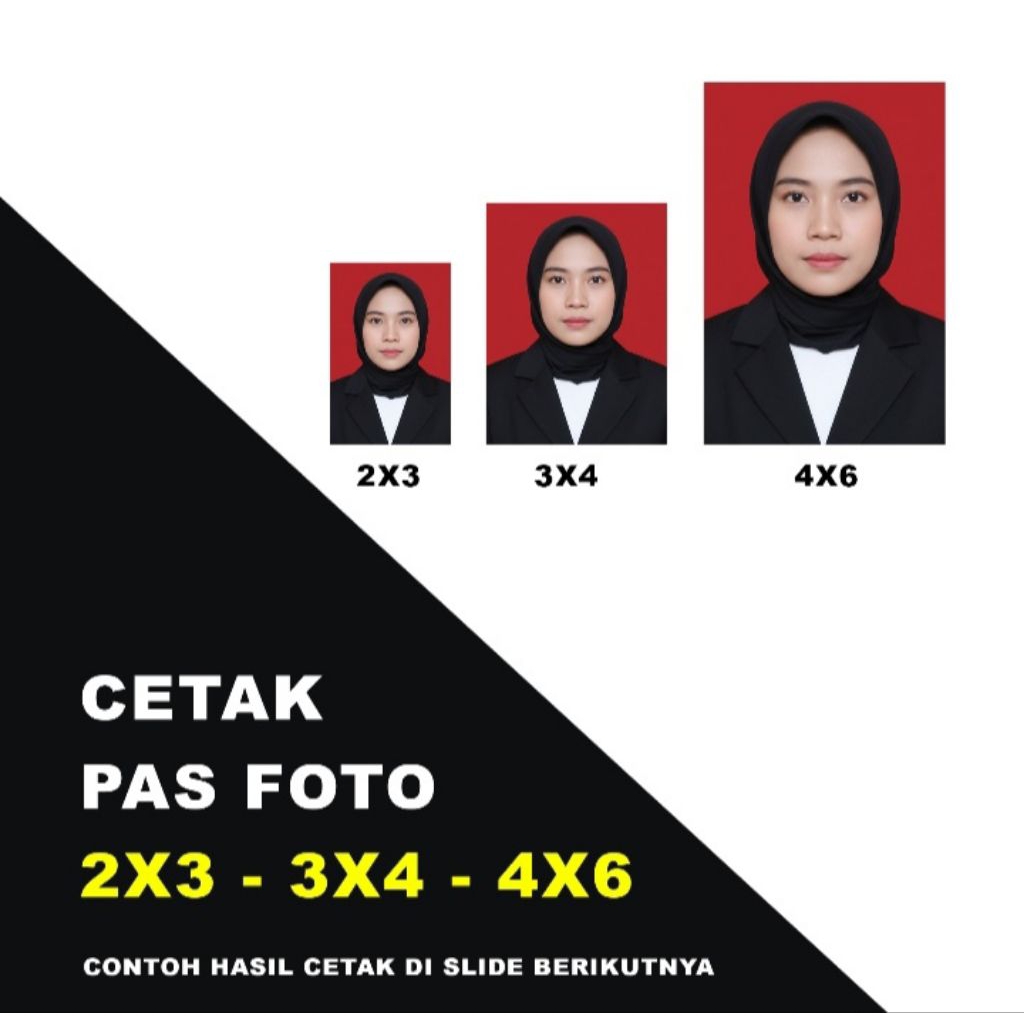 Cetak Pas Foto 2x3, 3x4, 4x6 Pakai Kertas Doff (Matte)