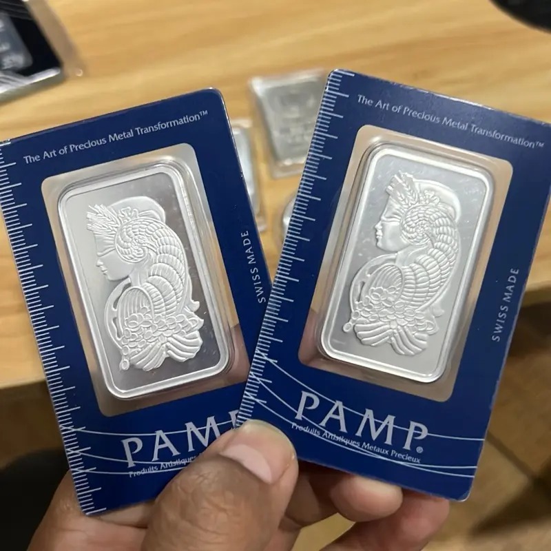 SILVER / PERAK BATANG 1 OZ PAMP SUISSE DEWI FORTUNA ADA SERTIFIKAT