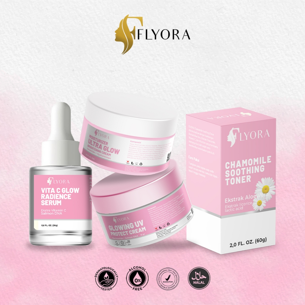 E. FLYORA - Perfect Glow Protection Day Cream + Moisturizer Ultra Glow  Night Cream + Vita C Glow Ra