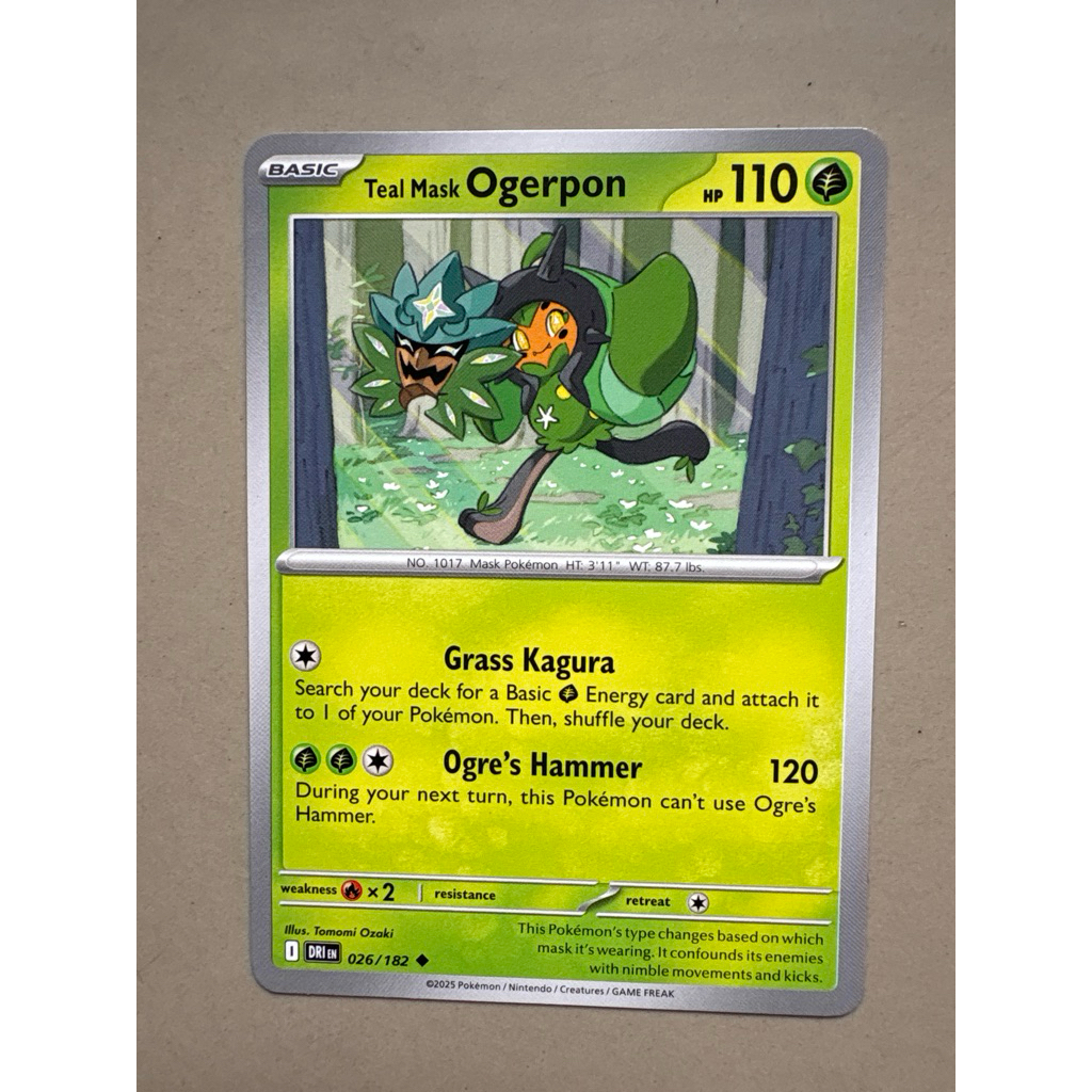 kartu pokemon original common ogerpon dri 026/182