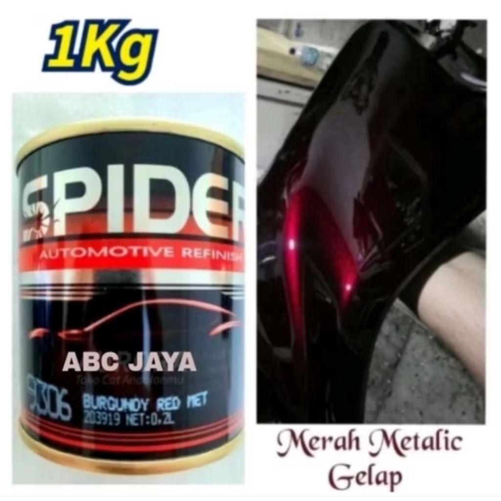 Cat Spider Laba-laba 1Kg 9306 Burgundy Red Met Merah Gelap Burgund Burgandy Burgundy Burgundi Merah 