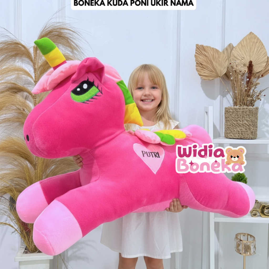 CUSTOM NAMA BONEKA KUDA PONY HORSE PLUSH DOLL JUMBO