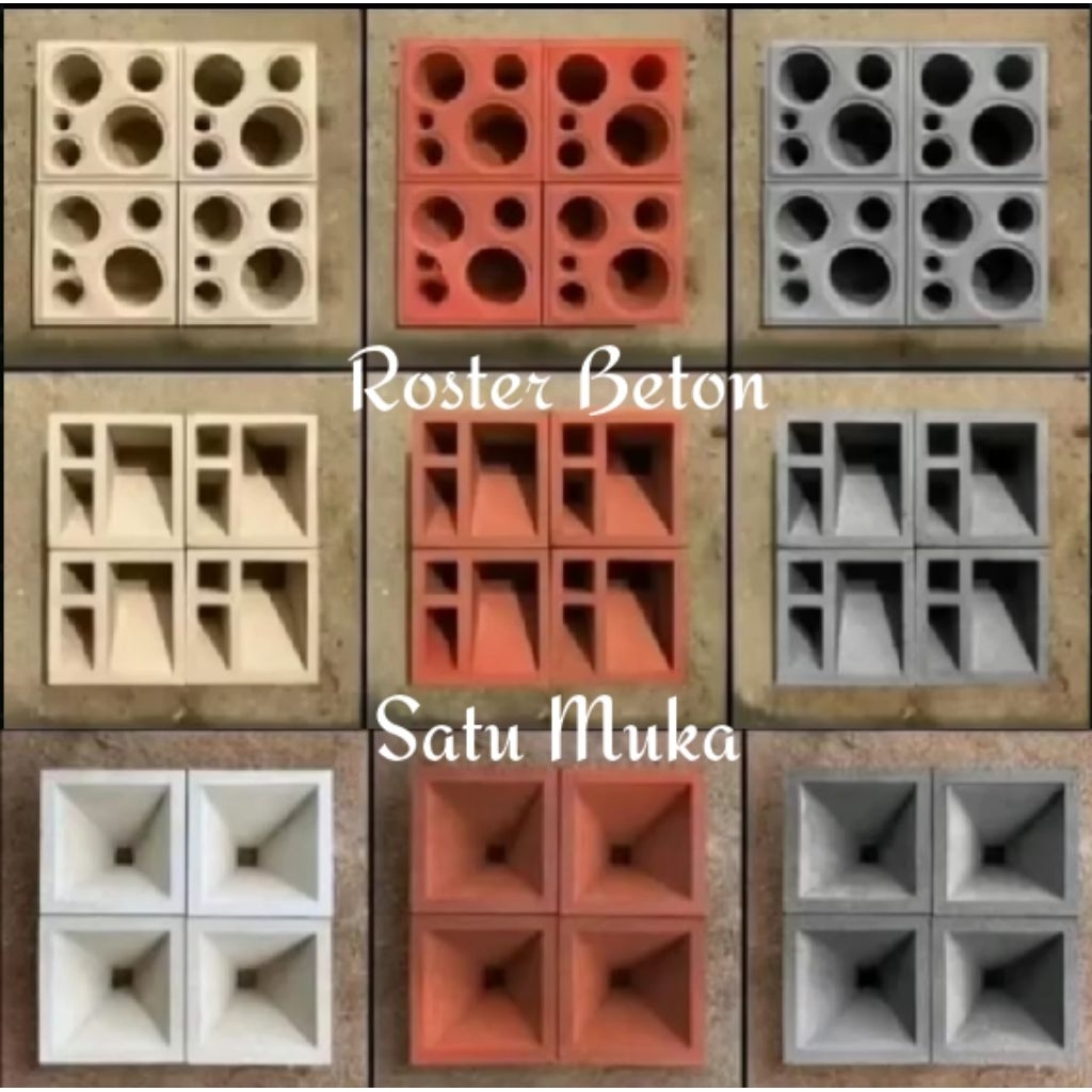 roster beton roster anti lumut roster beton minimalis (satu muka) roster ventilasi roster pagar rost