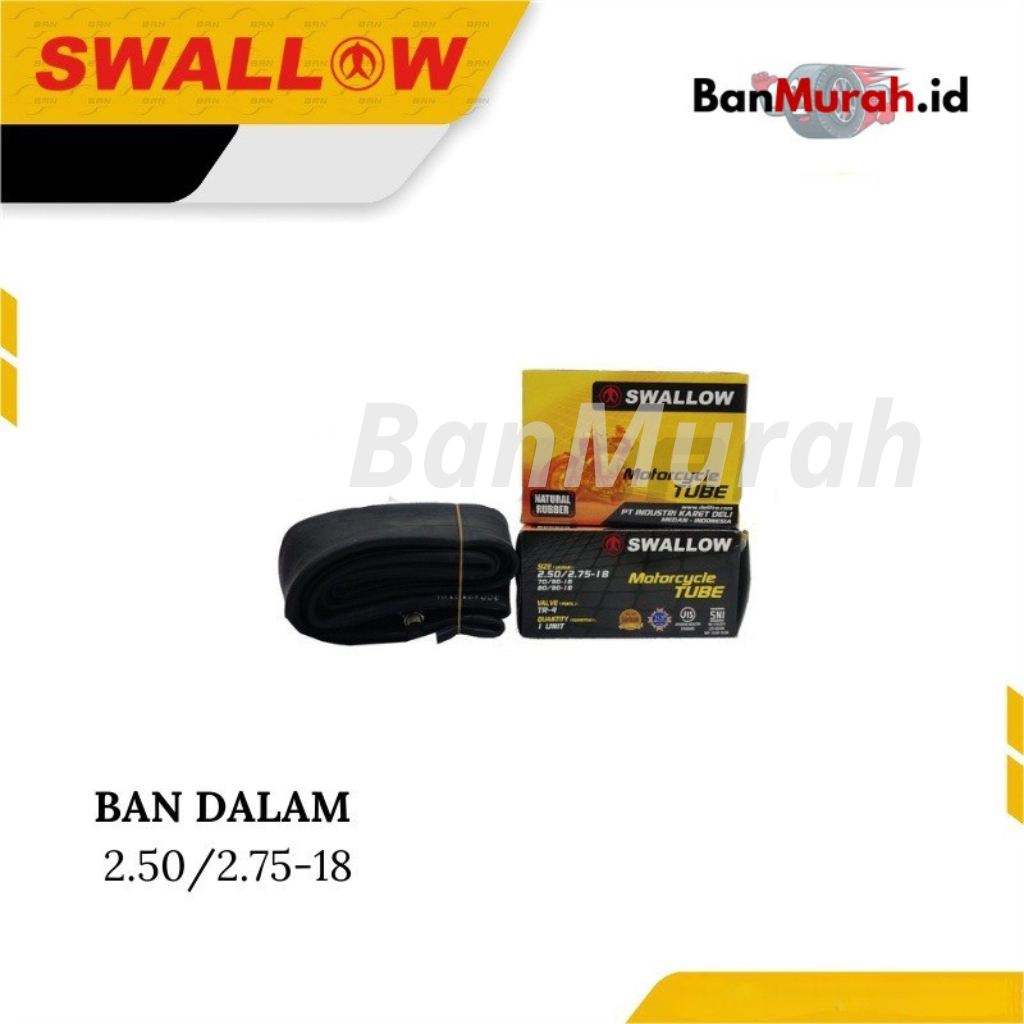 Ban Dalam Sepeda Motor Swallow 275/300 Ring 18 Ukuran 2.50-18 2.50/2.75-18 2.75/3.00-18 3.00/3.25-18
