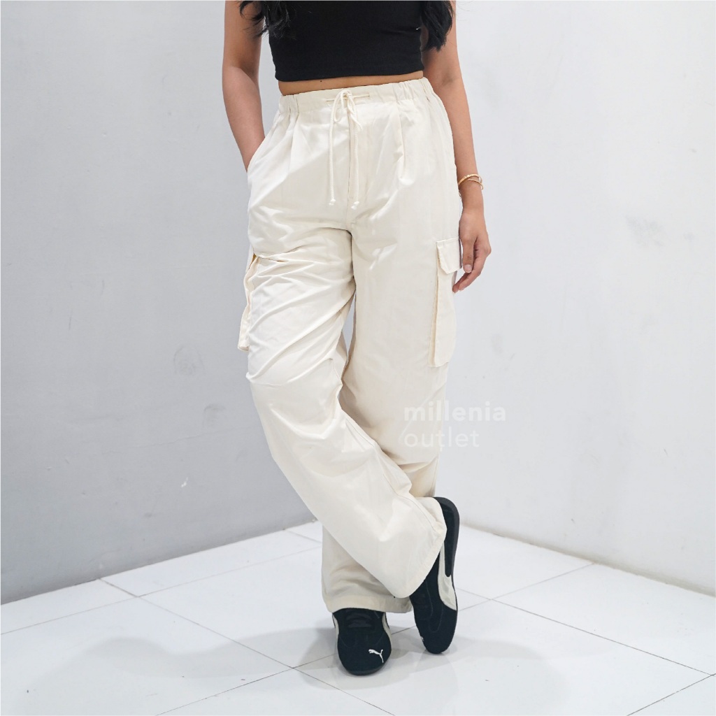 MYM Emma Women Jogger Pants - Celana Jogger Cargo Wanita Bahan Parasut