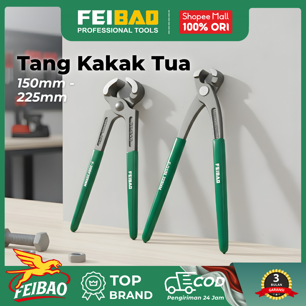 FEIBAO Tang Kakatua Besar 6/8 Inch Tang Gegep Crimping Pliers 150-200mm Kualitas Baik Premium