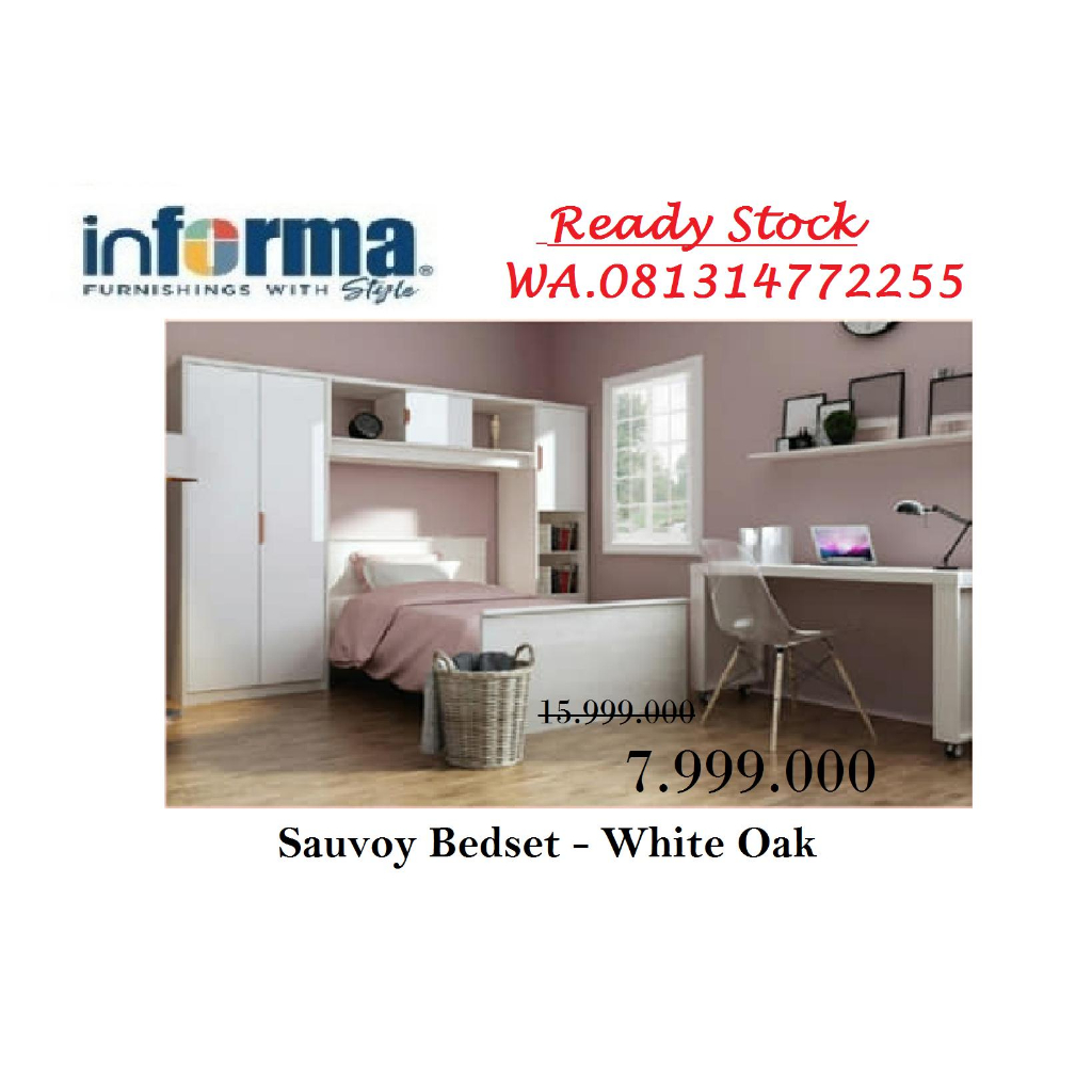 INFORMA Sauvoy Bedset Kamar Tidur Anak - White Oak
