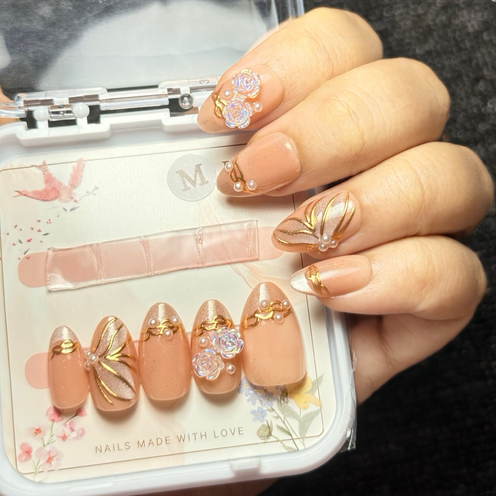 BK NUDE NAIL ART HANDMADE WEDDING LAMARAN WISUDA ADA LEM KUKU