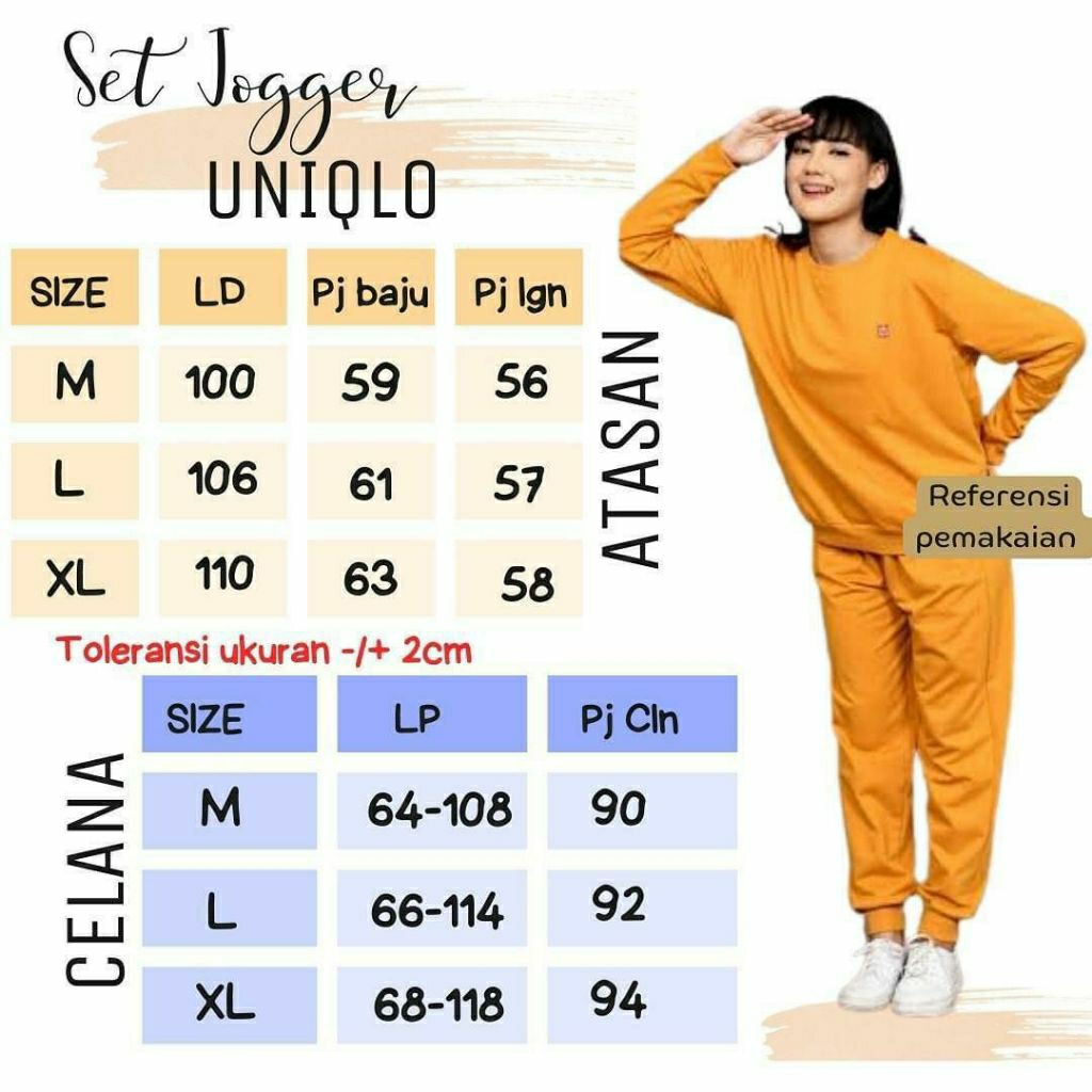 Setelan Training Sweater Olahraga Cewek Dewasa Uniqlo Matahari