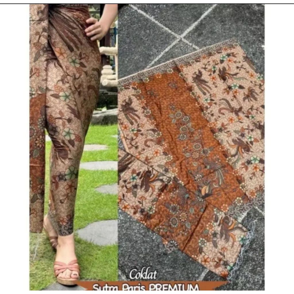kamen set selendang atbm sutra paris motif batik