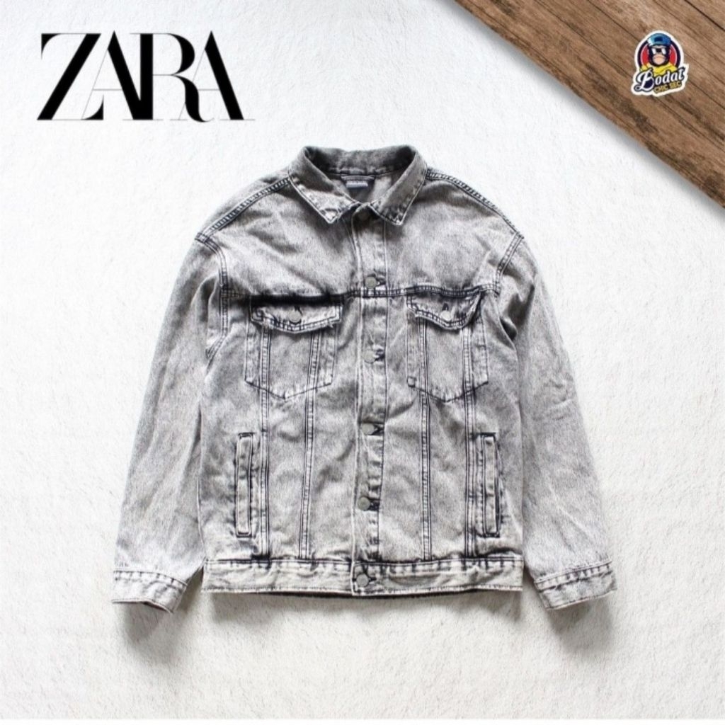 Zara Kids Ripped Trucker Denim/Jeans Jacket