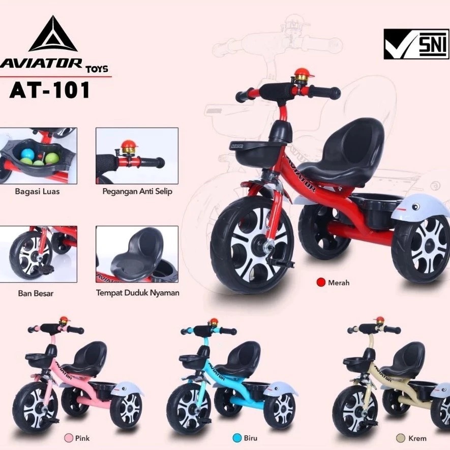 [SALE] Sepeda Roda tiga AVIATOR 101 roda EVA bangku senderan