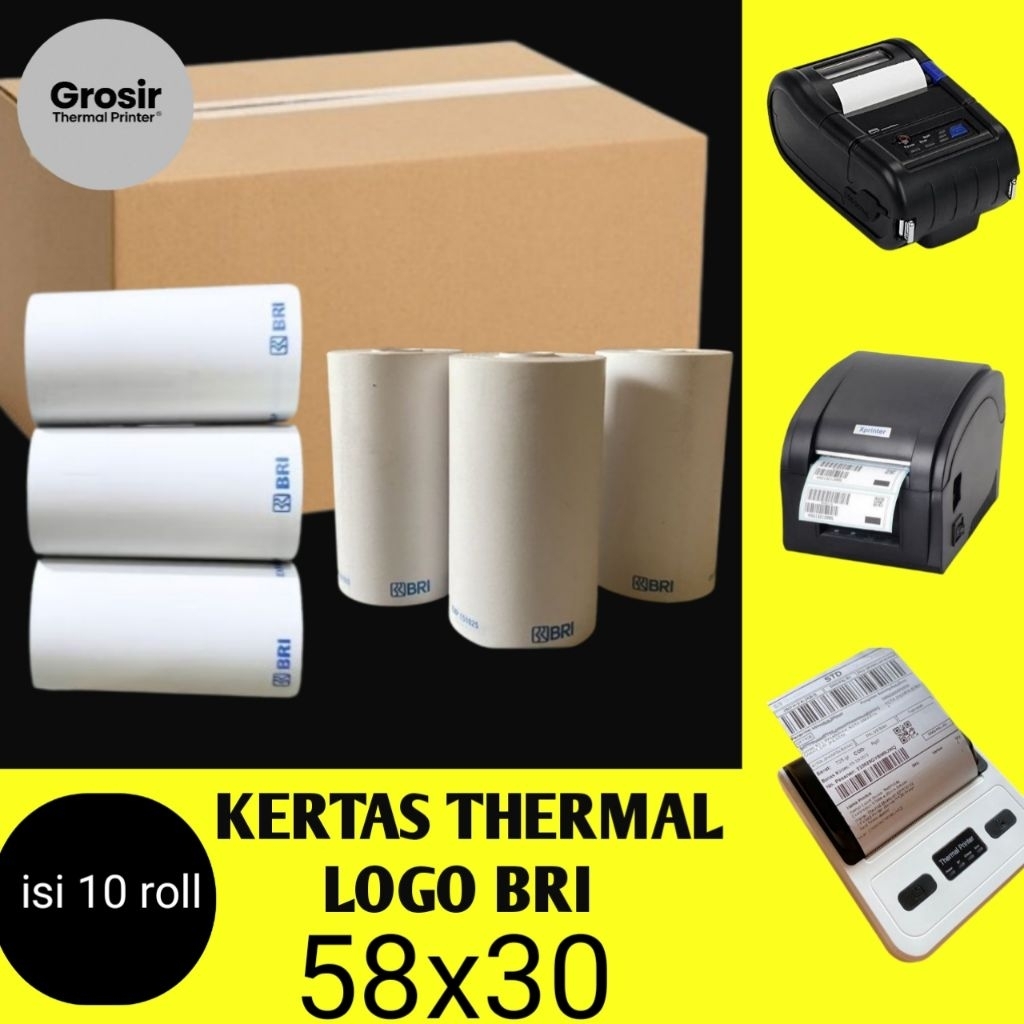 Kertas struk thermal - kertas struk BRI - 58x30 - edc bank bri - Termurah