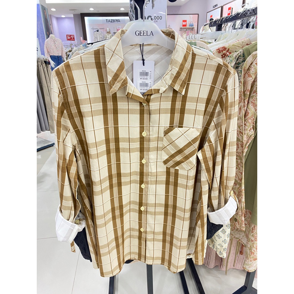 kemeja motif kotak2 merk  geela ori matahari