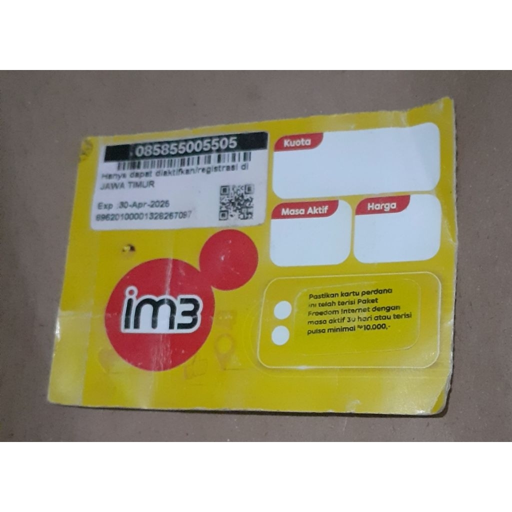 Kartu Perdana Indosat m3 nomor cantik