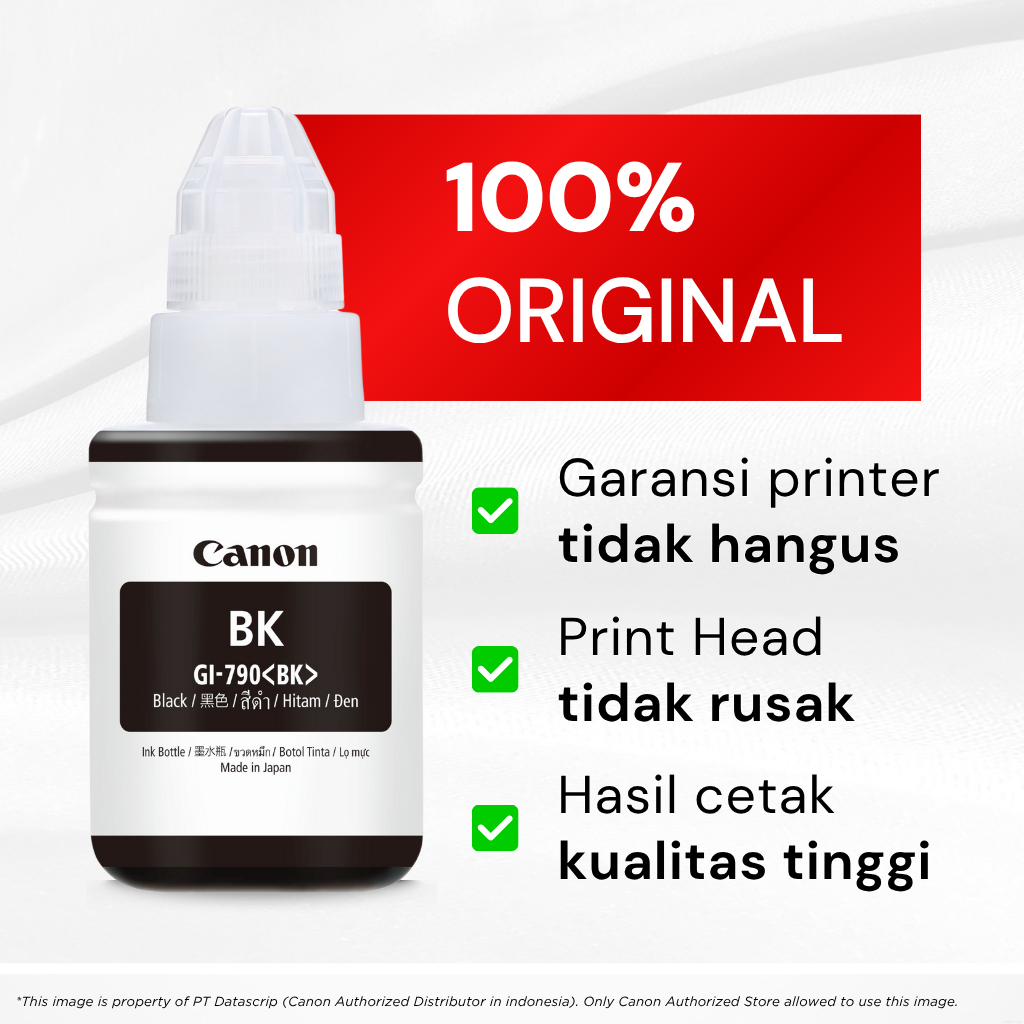 100% ORIGINAL Tinta Canon GI 790 – Printer G1010 G2010 G3010 G4010