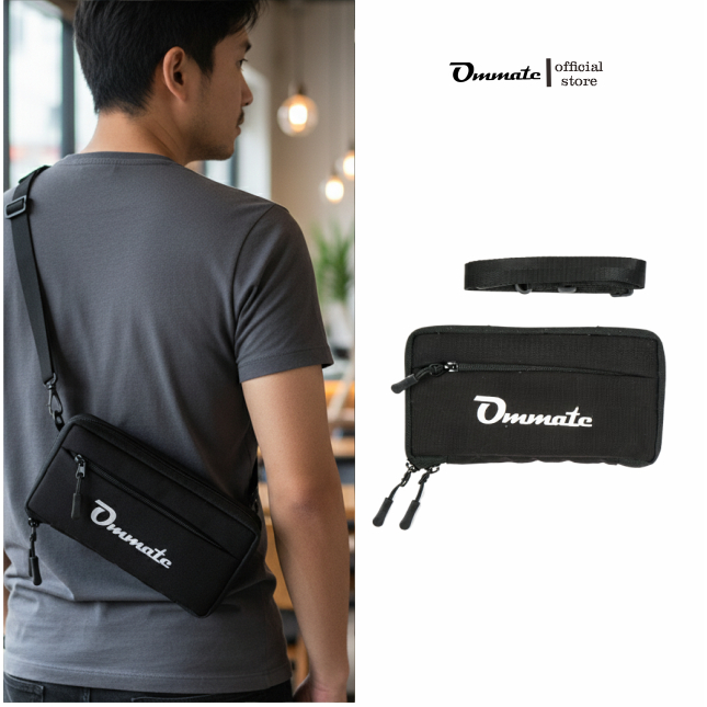 Ommate NOIR Hand bag Tas Pria Wanita Tas Leher HP Waterproof Kekinian Trendi Tas Premium