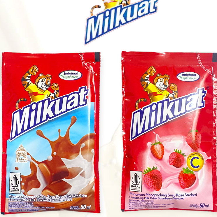 [PROMO] Milkuat Susu Bantal Pouch Cokelat / Strawberry 50 ML Anak Sehat Cemilan-Milkuat susu bantal