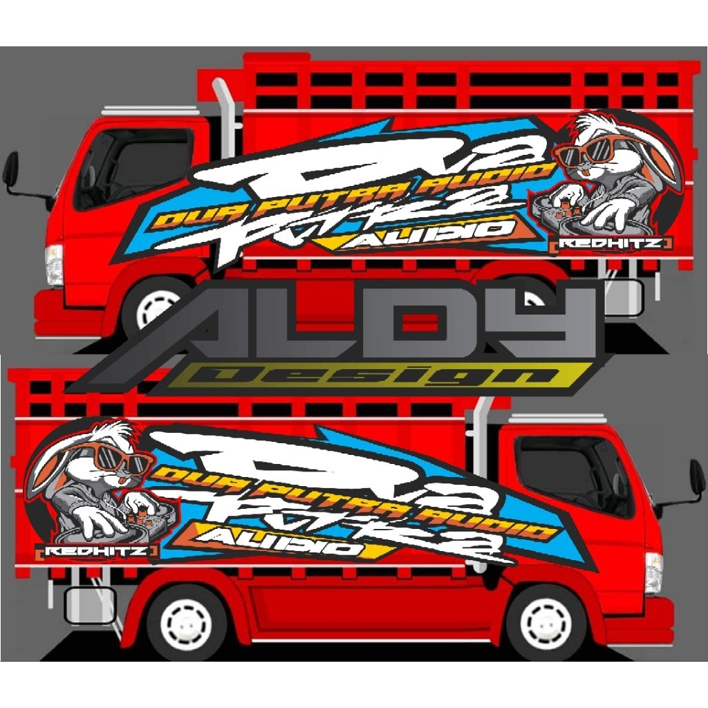 STICKER PRINTING/ DEKAL LIS BAK SAMPING TRUCK  READY STOCK BISA REQUEST NAMA DAN WARNA