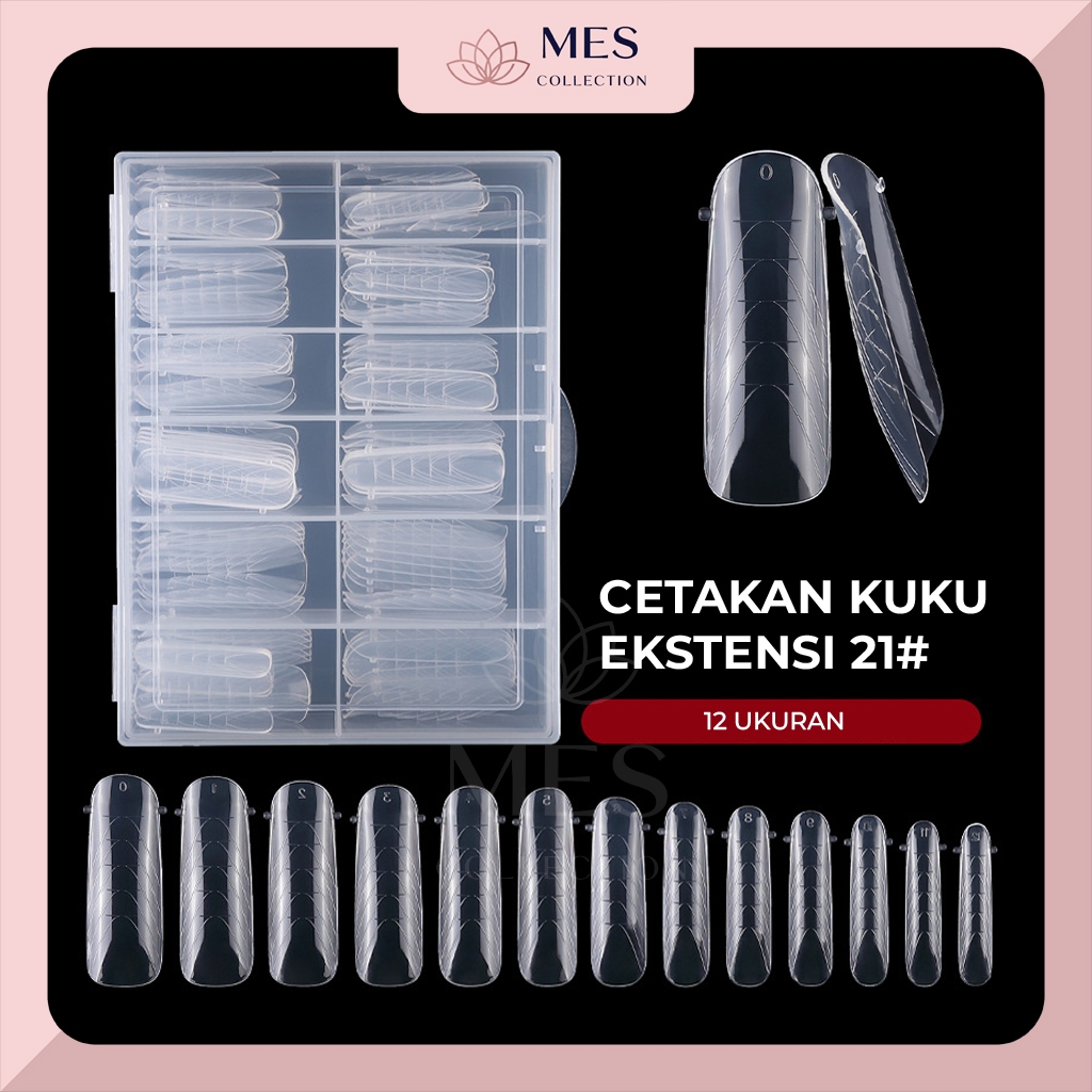 120 Buah Cetakan Kuku Ekstensi Kristal Nail Art Fake Nails Tips Bahan Akrilik dengan Cetakan Bentuk 