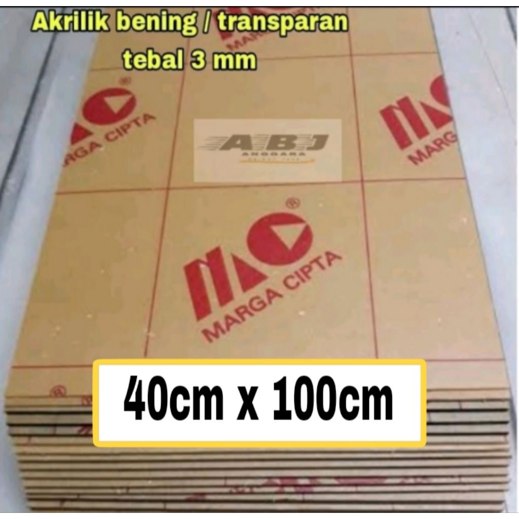 Akrilik bening 3mm ukuran 40x100cm/mika akrilik