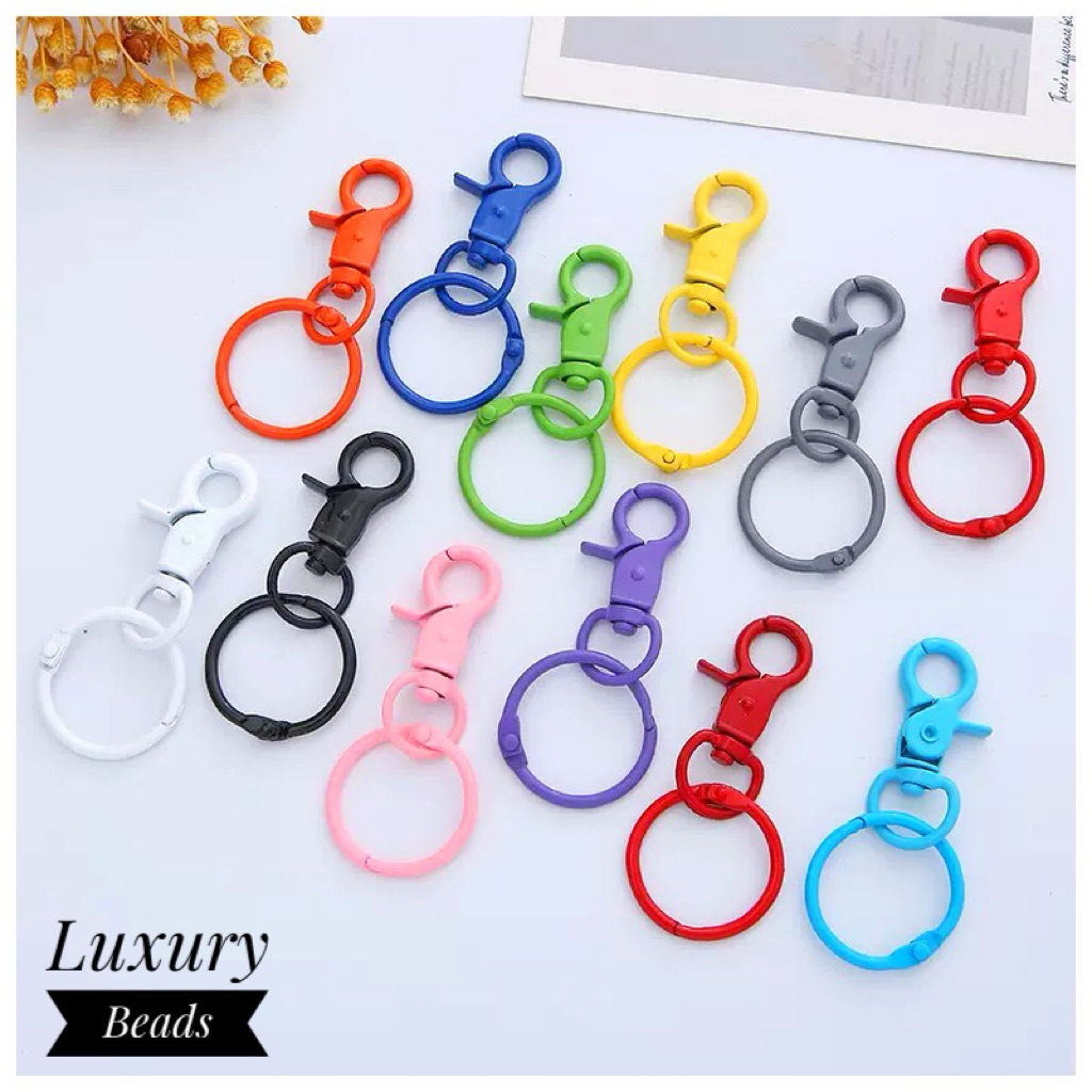 (1 Pcs) Keychain Clasp Lobster Gantungan Kunci Ring Set