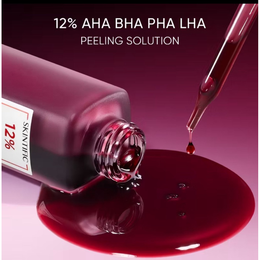 SKINTIFIC 12% AHA BHA PHA LHA PEELING SOLUTION Semua Jenis Kulit - SERUM WAJAH