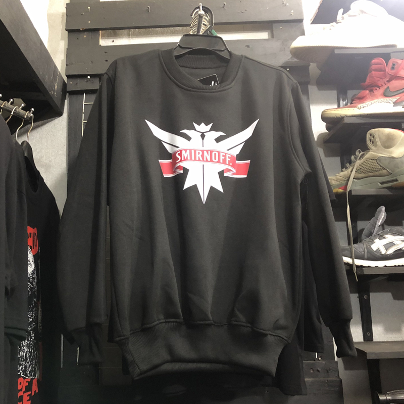 Sweater Smirnoff Crewneck Bahan Cotton Fleece