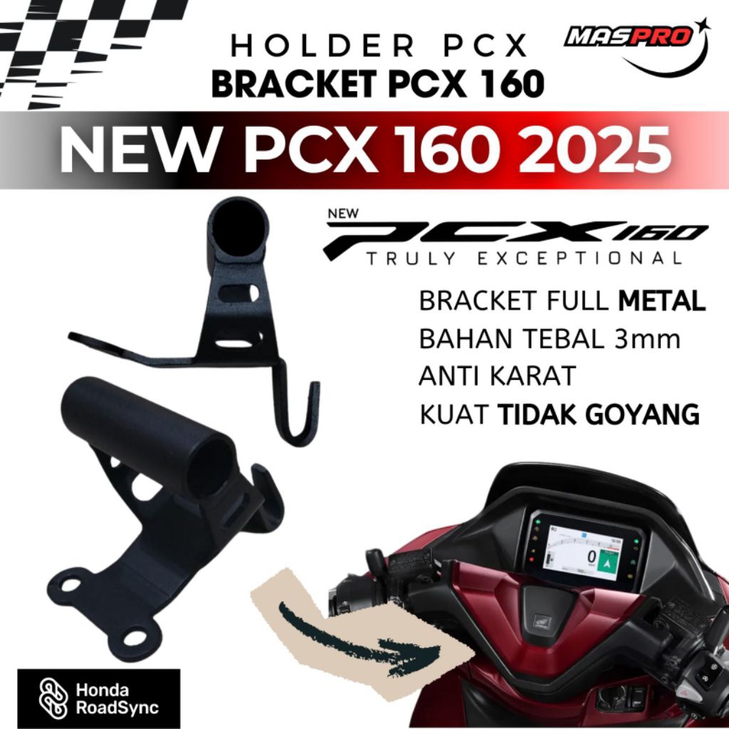 Bracket Holder HP HONDA PCX NEW / Dudukan Holder HP HONDA PCX 160 2025