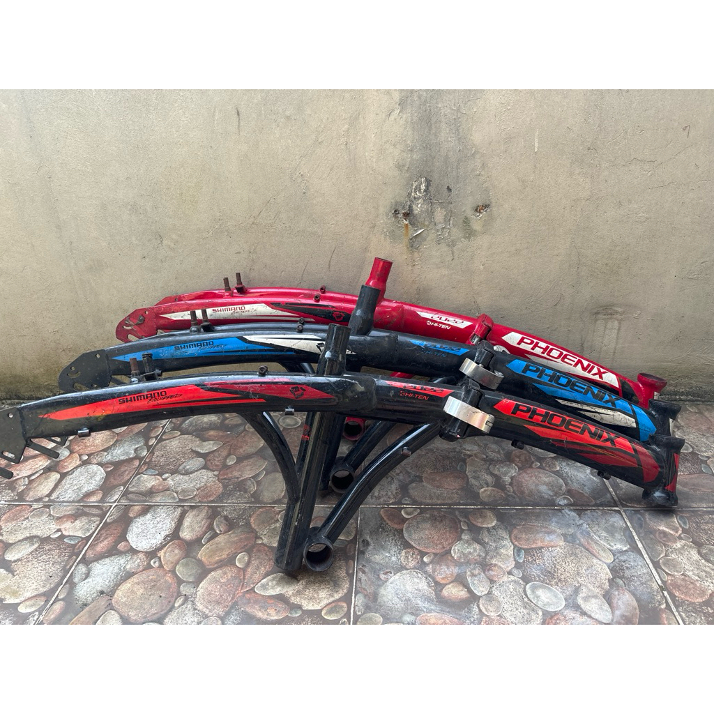 BEKAS frame batangan sepeda lipat ban 20 v brake phoenix bahan besi oversize