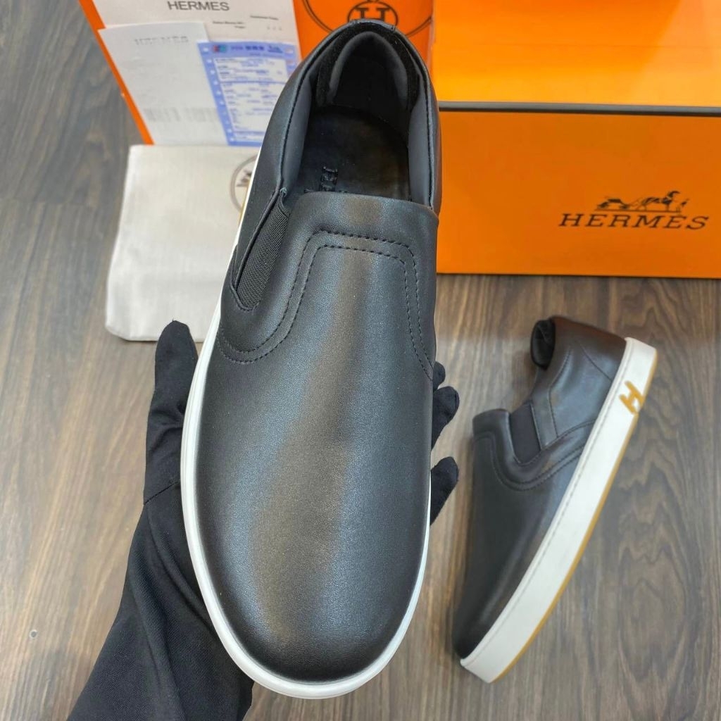SEPATU SLIP ON HERMESS PRIA FULL KULIT