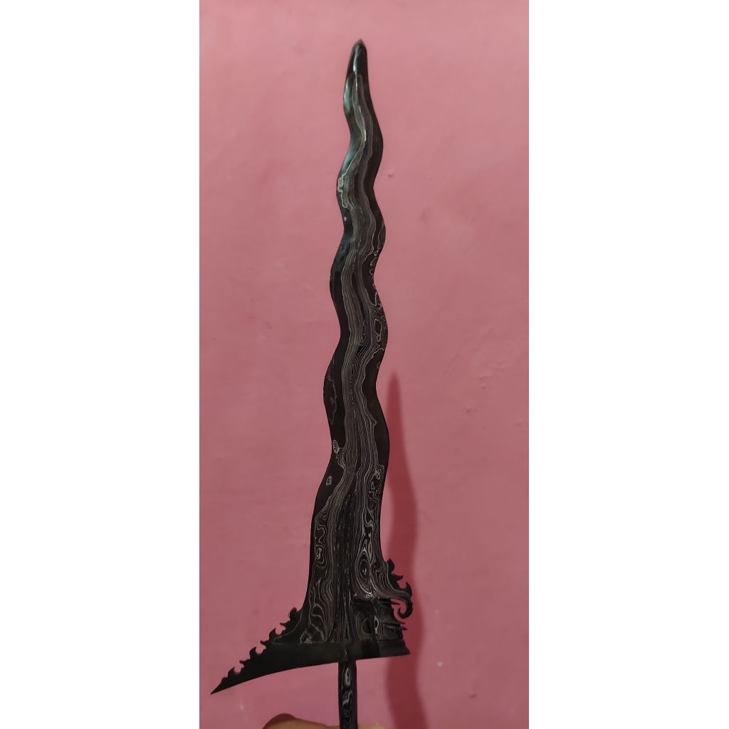 keris bali luk 9 pamor kulit semongko 31cm