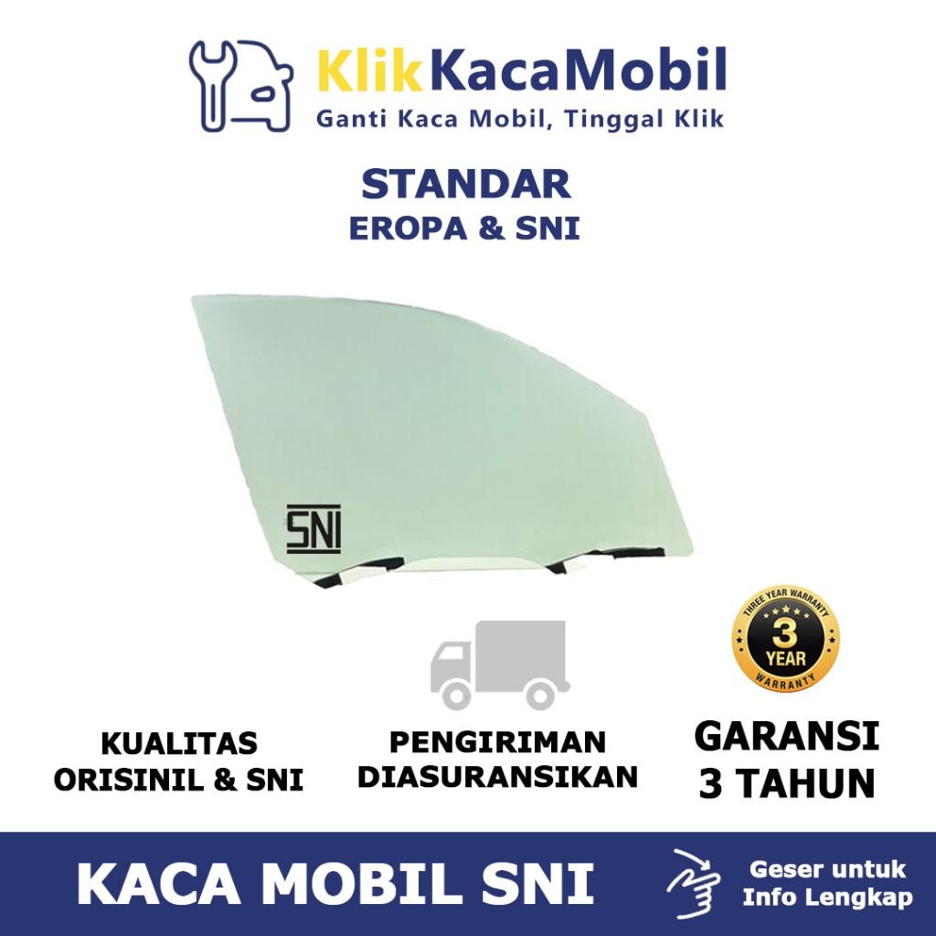 Kaca Pintu Belakang Kiri Kaca Mobil Toyota Hilux Pickup 15- (Revo) SNI Bergaransi