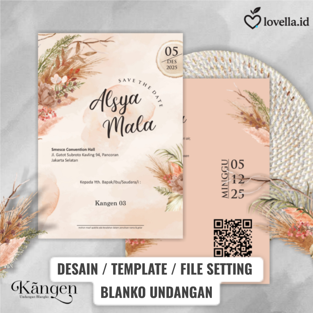 File Setting CDR Undangan Blanko Kangen 03 - Template Desain Undangan Siap Edit