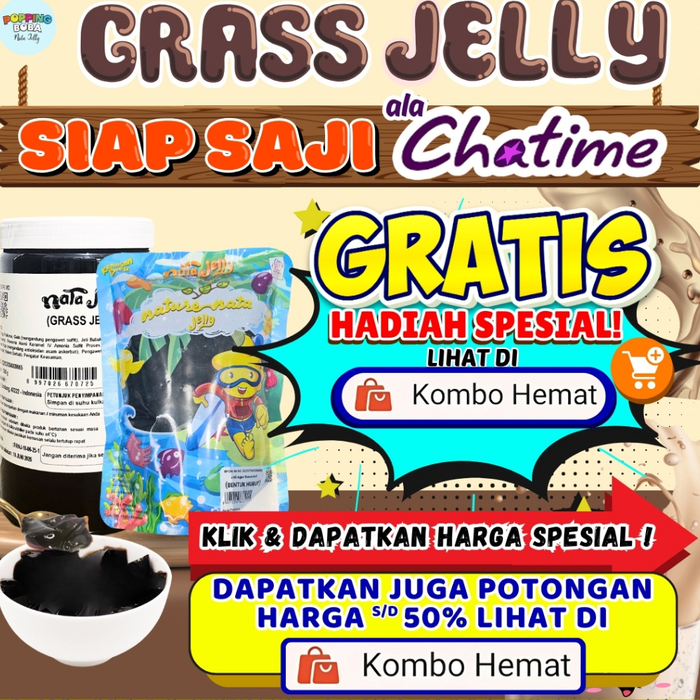 GrassJellyCincauAlaChatimeKombinasi AMAGULA Bubuk Minuman Powder Drink - Grass Jelly Ala Chatime 1 K