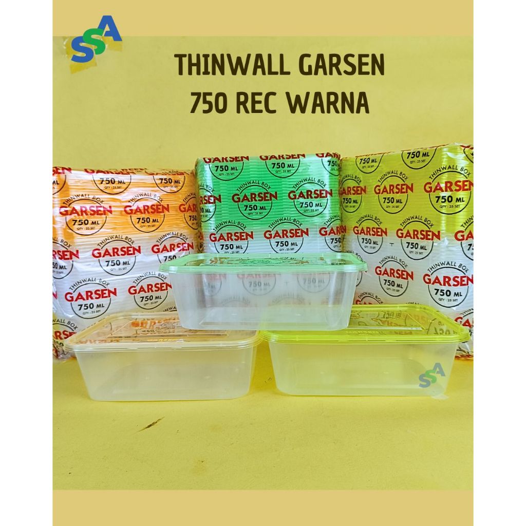 ECER THINWALL GARSEN 750ML WARNA HIJAU / THINWALL GARSEN 750 RECTANGLE WARNA