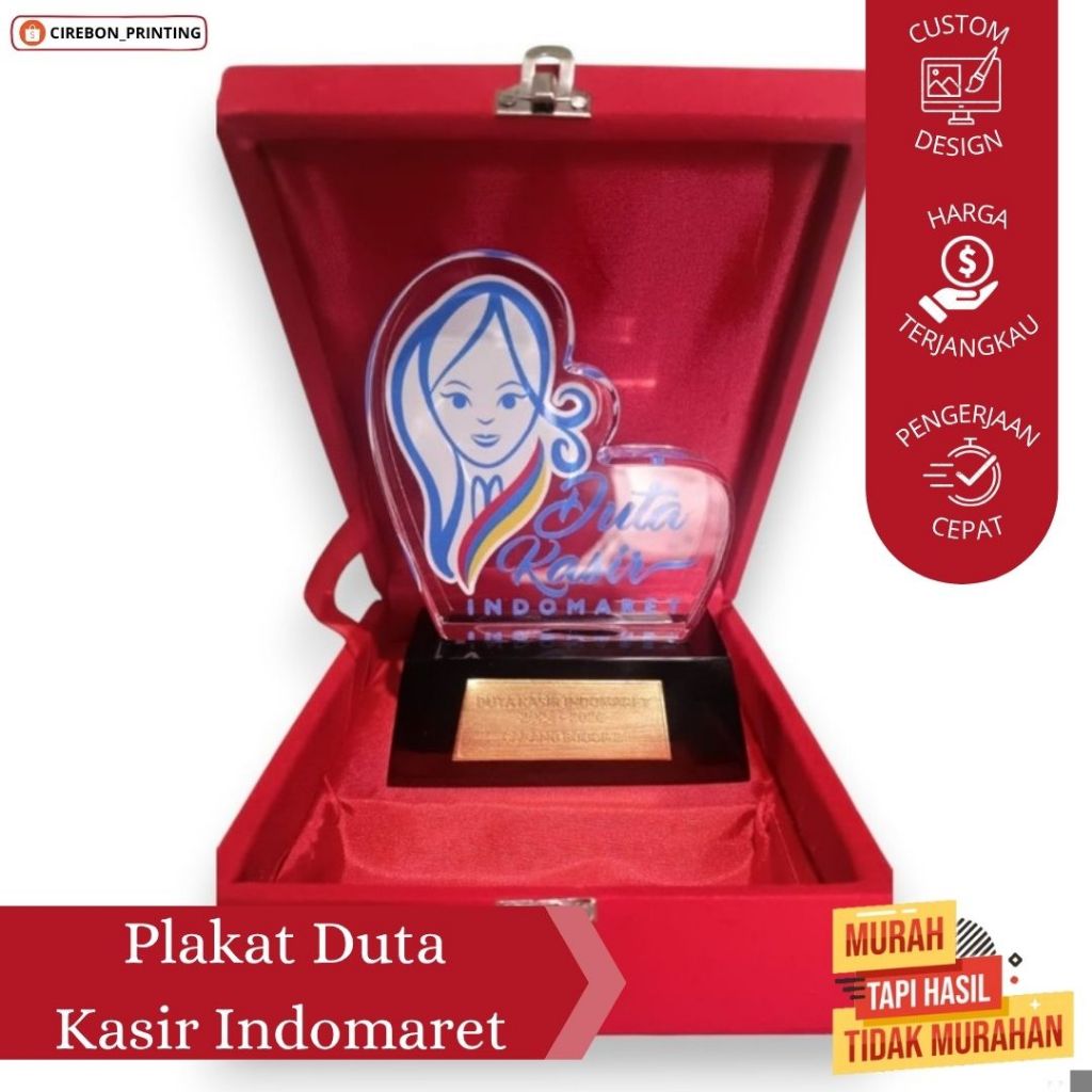 PLAKAT AKRILIK PREMIUM / PLAKAT AKRILIK DUTA KASIR INDOMARET / PLAKAT PENGHARGAAN / PLAKAT CUSTOM / 