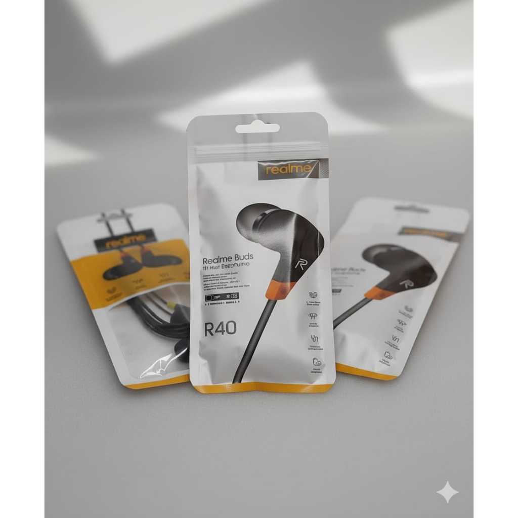 Handsfree Realme Buds R40 - Stereo Bass Murah Bagus - Headset Hf Earphone Hetset